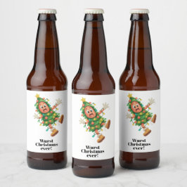 Rótulo Para Garrafa De Cerveja O Natal mais Wurst de todos! Salame engraçado