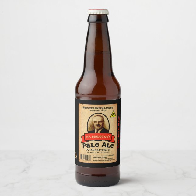 Rótulo Para Garrafa De Cerveja O Pale Ale do Sr. Molotov (Frente)
