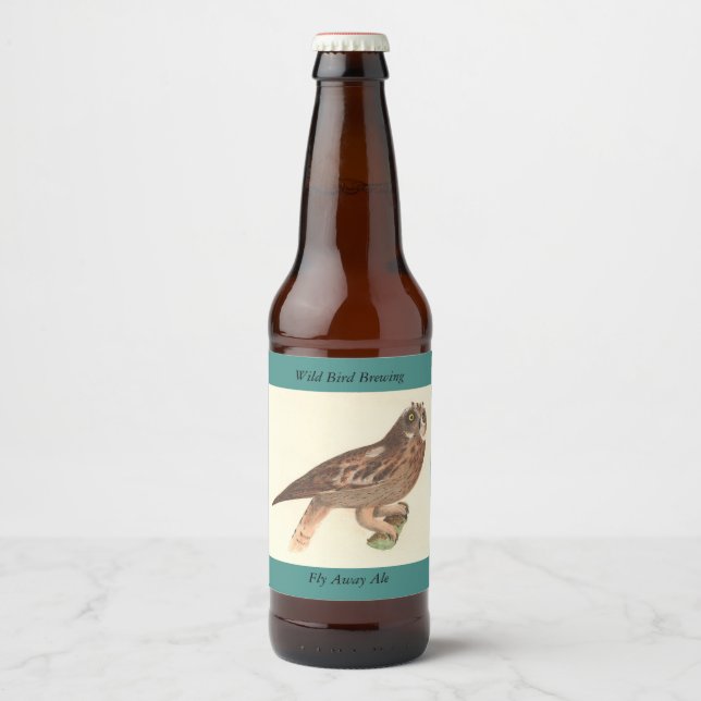 Rótulo Para Garrafa De Cerveja O Pássaro de Nova Iorque (Otus palustris) (Frente)