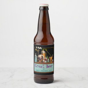 Rótulo Para Garrafa De Cerveja O Rótulo de Cerveja do Alquimista Brewmaster