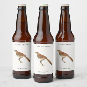 Rótulo Para Garrafa De Cerveja O Turvo Marrom ou o Traseiro Marrom, Pássaros de N
