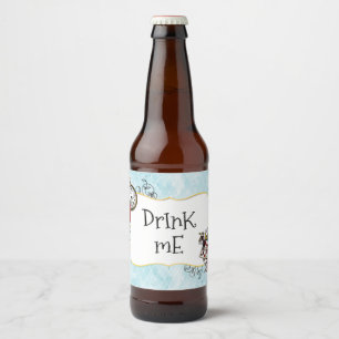 Rótulo Para Garrafa De Cerveja O vintage Alice no país das maravilhas bebe-me