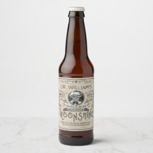 Rótulo Para Garrafa De Cerveja O vintage Moonshine o cervejeiro do costume da