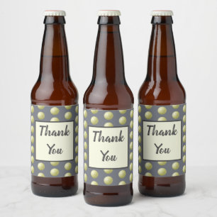 Rótulo Para Garrafa De Cerveja Obrigado apreciação elegante das bolinhas Dourad