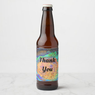 Rótulo Para Garrafa De Cerveja Obrigado Azulejo Mosaico Abalone Shell Apreciaçã