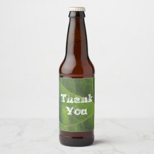 Rótulo Para Garrafa De Cerveja Obrigado Brilhante Folha Verde Apreciação Fotogr