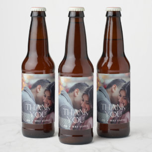 Rótulo Para Garrafa De Cerveja Obrigado Casamento Foto Moderna