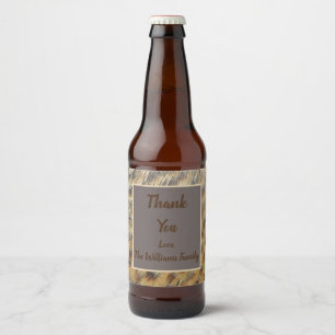 Rótulo Para Garrafa De Cerveja Obrigado De Penas De Padrões De Animais Familiare