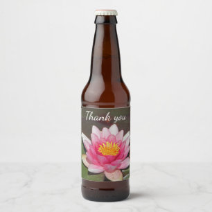 Rótulo Para Garrafa De Cerveja Obrigado foto floral do lírio de água da