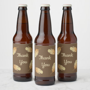 Rótulo Para Garrafa De Cerveja Obrigado, General Appreciation Feather Patterno