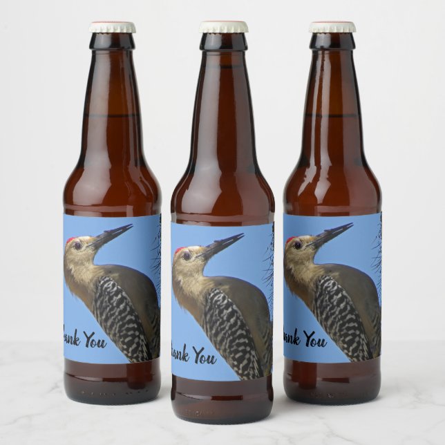 Rótulo Para Garrafa De Cerveja Obrigado Gila Woodpecker Foto Bird Apreciação (Garrafas)