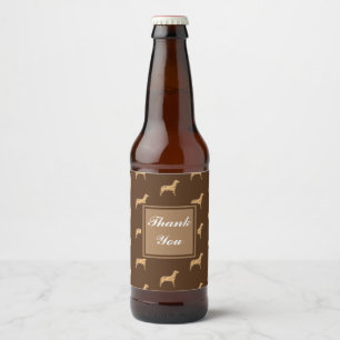 Rótulo Para Garrafa De Cerveja Obrigado Grande Padrão De Cão Marrom Apreciaçã