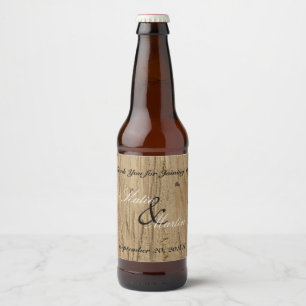 Rótulo Para Garrafa De Cerveja Obrigado rústico do casamento você natureza do