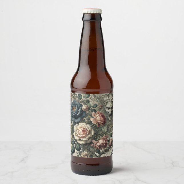 Rótulo Para Garrafa De Cerveja Observações de Snide - Travesseiro Grotesco Floral (Frente)