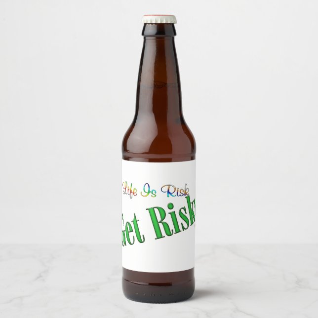 Rótulo Para Garrafa De Cerveja Obtenha riscos (Frente)