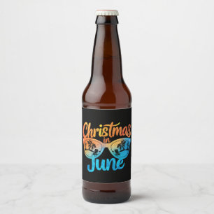 Rótulo Para Garrafa De Cerveja Óculos de Sol Natal em Junho Férias de Verão Diver