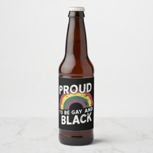 Rótulo Para Garrafa De Cerveja Orgulhoso por Ser Gay e Mês do Orgulho Negro 2025