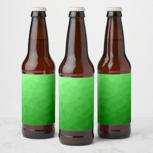 Rótulo Para Garrafa De Cerveja Padrão brilhante de malha geométrica verde-claro