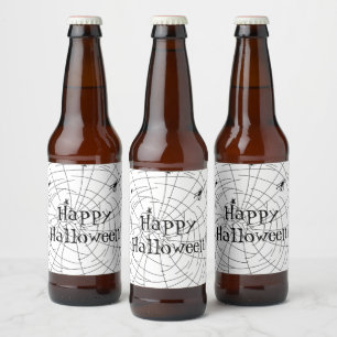 Rótulo Para Garrafa De Cerveja Padrão de Ilustração da Web Spider Minimalista