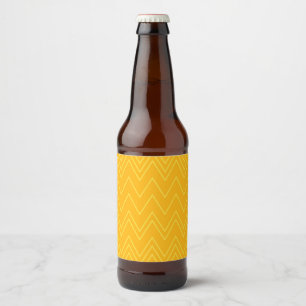 Rótulo Para Garrafa De Cerveja Padrão de ziguezague amarelo, legal, moderno e ur