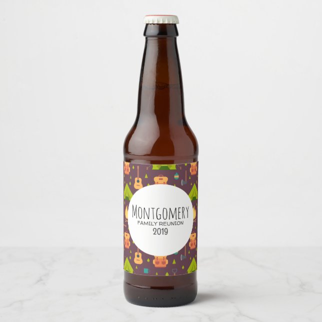 Rótulo Para Garrafa De Cerveja Padrão legal de Design de Campo Externo (Frente)