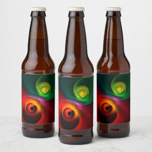 Rótulo Para Garrafa De Cerveja Padrão Moderno de Abstrato de Arte Yin Yang Verde