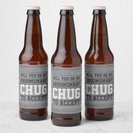 Rótulo Para Garrafa De Cerveja Padrinho de casamento Proposta de Chug para Aceita