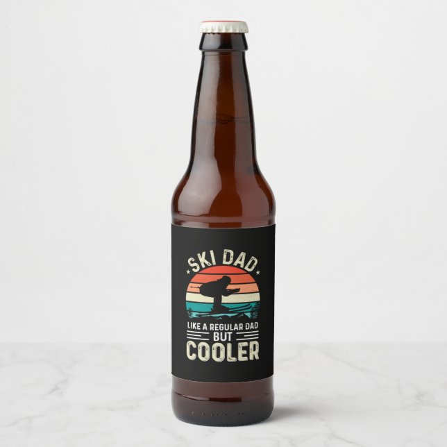 Rótulo Para Garrafa De Cerveja Pai de Esqui (Frente)