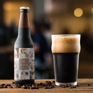 Rótulo Para Garrafa De Cerveja Pai De Fotos De Colagem Nós Te Amo Dia de os pais