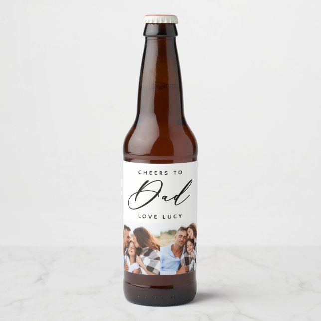 Rótulo Para Garrafa De Cerveja pai de script divertido multifoto cerveja (Frente)