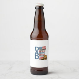 Rótulo Para Garrafa De Cerveja Pai Leão Bandeira Americana Patriota
