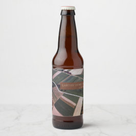 Rótulo Para Garrafa De Cerveja Paisagem Limitada em Campo Aterro Terrestre Verde