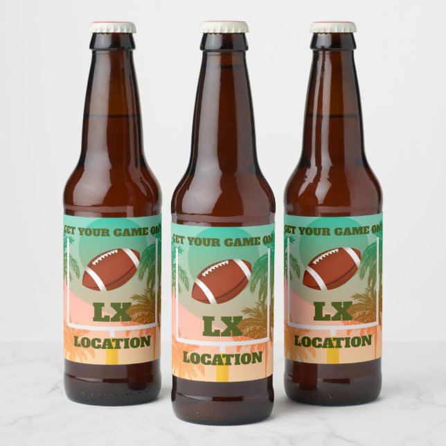Rótulo Para Garrafa De Cerveja Palm Trees e Partido de Futebol (Garrafas)