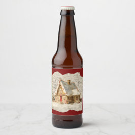 Rótulo Para Garrafa De Cerveja Papai Noel de toile de Natal