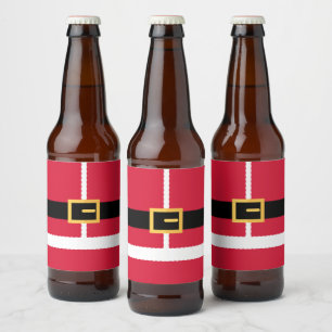 Rótulo Para Garrafa De Cerveja Papai Noel Minimalista de Natal