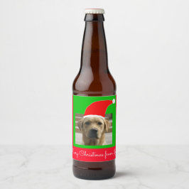 Rótulo Para Garrafa De Cerveja Papais noeis Cachorros Feliz Natal de (Seu Texto)