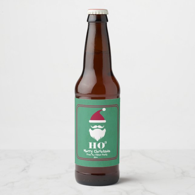 Rótulo Para Garrafa De Cerveja Papais noeis, Ho Ho Ho, Feriado (Frente)