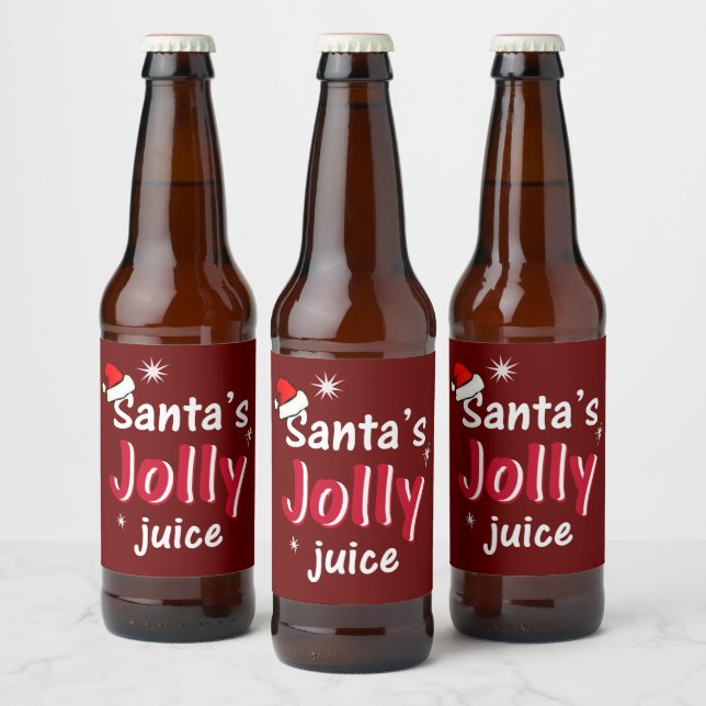 Rótulo Para Garrafa De Cerveja Papais noeis Jolly Juice Christmas Chee Wine (Garrafas)