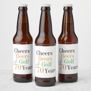 Rótulo Para Garrafa De Cerveja Parabéns pelos 70 Anos Cervejas Golfe Festa Minima