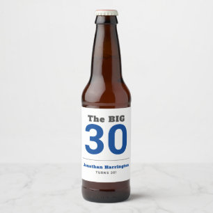 Rótulo Para Garrafa De Cerveja Partido aniversário de 30 anos mínimo