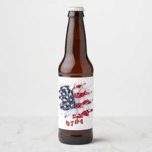 Rótulo Para Garrafa De Cerveja Partido CHURRASCO Patriótico da Paz 4 de julho