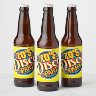 Rótulo Para Garrafa De Cerveja Partido Disco 70 Bolas Retro Disco