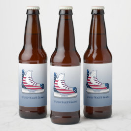 Rótulo Para Garrafa De Cerveja Patins de Hóquei dos EUA