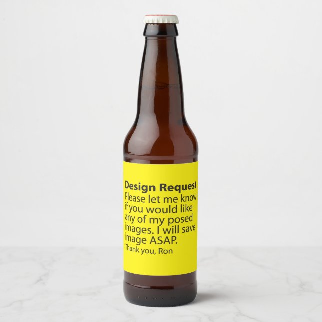 Rótulo Para Garrafa De Cerveja Pedido de Design (Frente)
