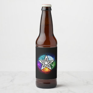 Rótulo Para Garrafa De Cerveja Pentagrama do Wiccan