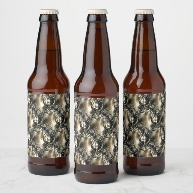 Rótulo Para Garrafa De Cerveja Pérolas Douradas (Garrafas)