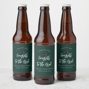 Rótulo Para Garrafa De Cerveja Personalização Verde do Formando de Script 2025