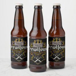 Rótulo Para Garrafa De Cerveja Personalizado BrewHouse Melhor Cerveja Artesanal B