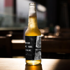 Rótulo Para Garrafa De Cerveja Personalizado 'Pai Você É Magia' Foto De Dois Pais