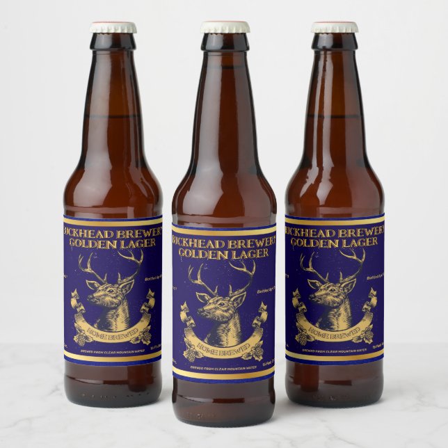 Rótulo Para Garrafa De Cerveja Personalizar Cabeça de Veado Rústico Cerveja Casei (Garrafas)